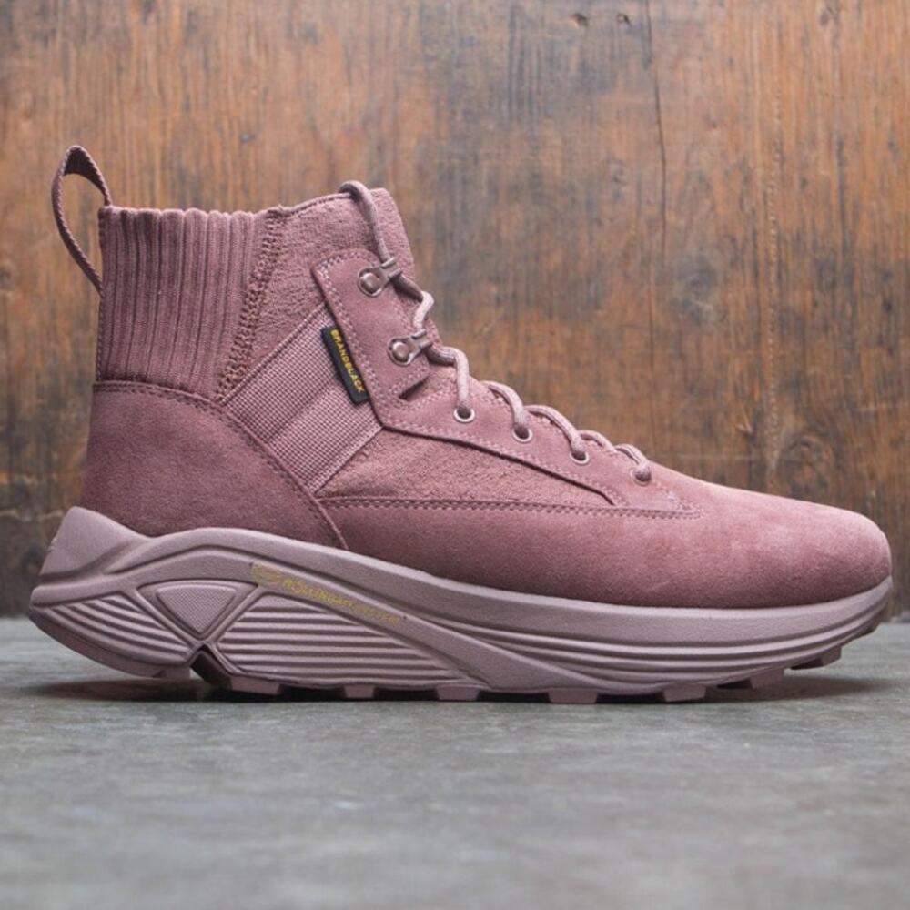 Brandblack Mil Spec Hiker Suede & Knit High Top Sneakers in Mauve Brown Size 8.5
